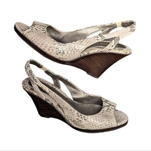 Cole Haan Women's Snakeskin Print Slingback Wedge Espadrille Sandal Size 9